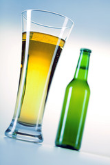 Chilled beer on white!