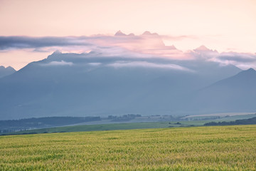 Sunset over Tatras.