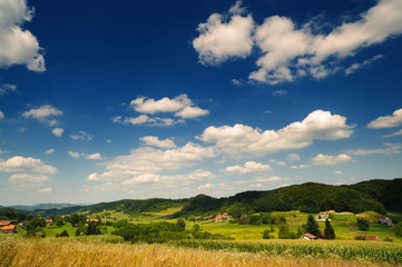Idyllic countryside. Rural scene under blue sky. Croatia - 25050675