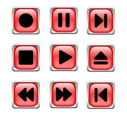 Media buttons. Vector.