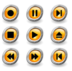 Media buttons. Vector.