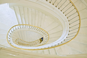 Stairwell in Royal castle in Warsaw on World Heritage List.