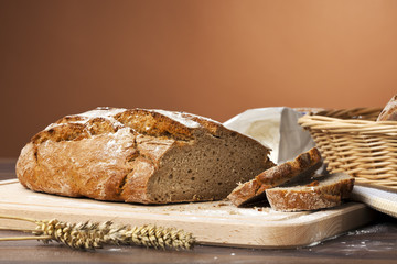 stilleben mit rustikalem brot