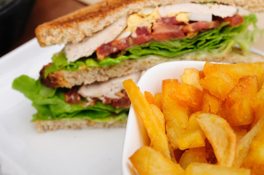 Sandwich and French fries