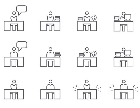 Icon Set Arbeitsplatz
