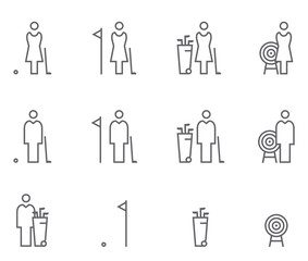 Icon Set Golf & Bogenschießen