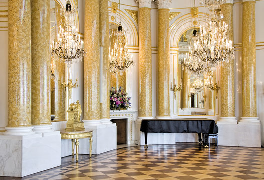 Ball room in Royal Castle in Warsaw.