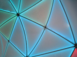 Illuminated canvas canopy. Background