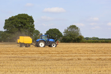 baling machine with tractor