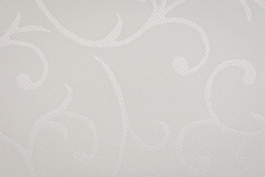White fabric with floral texture