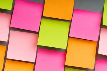 Reminder notes on the bright colorful paper