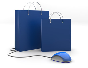 Blue sopping bags