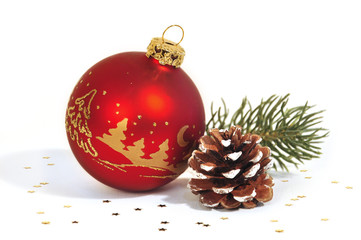 rote Weihnachtskugel