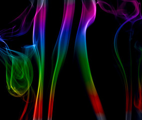 Abstract background of beautiful color smoke waves.