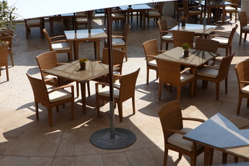 Fototapeta na wymiar terrasse de restaurant