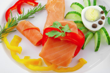 salmon and vegetables