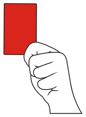 man hand with red card