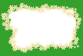 Abstract floral white frame for text, vector