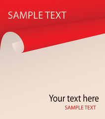 The bent paper with a place for your text