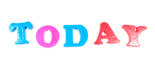 today, written in fridge magnets