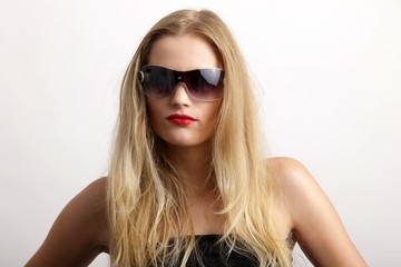 young female beauty with sunglasses