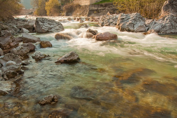 Waterfall with stones
