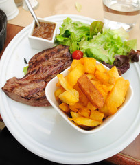 beef meat with tomato and potatoes