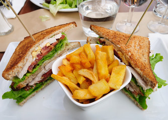 Sandwich and French fries