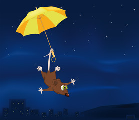 Obraz na płótnie Canvas Fairy tale on a mouse and parasol