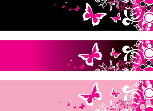 floral butterfly banner