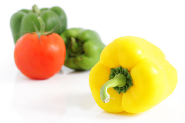 Fresh peppers and tomatoe
