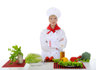 chef prepares breakfast.
