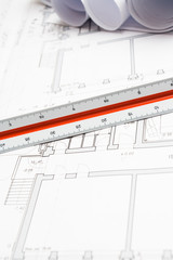 Engineer blueprints, workspace details