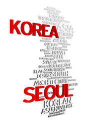 Naklejka premium Seoul - Typographic Design Wallpaper