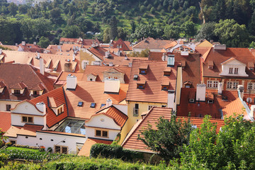 Fototapeta na wymiar The View on old Prague's Roofs