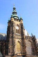 Fototapeta na wymiar Beautiful gothic St. Vitus' Cathedral on Prague Castle