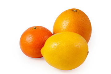 lemon, mandarin and orange