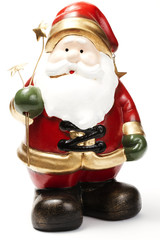 roter nikolaus h&auml;lt sterne in der hand