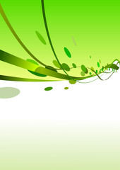 Green abstract ribbons header