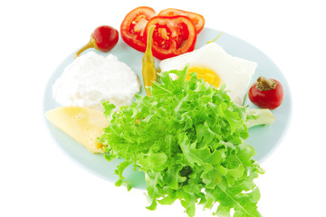 fried eggs and cottage cheese