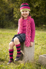 Five Year Old with Striped Socks