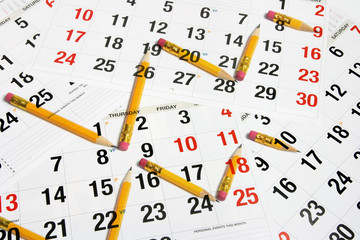 Calendar and Pencils