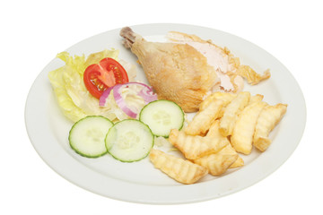 Chicken salad with chips