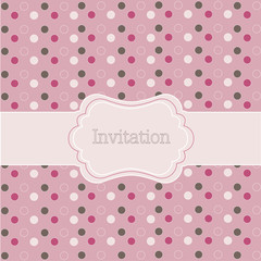 Polka dot design, frame on pink