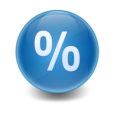 Esfera brillante con simbolo porcentaje