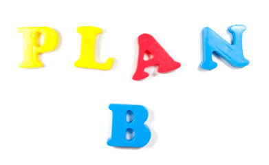 Plan B written in fridge magnets