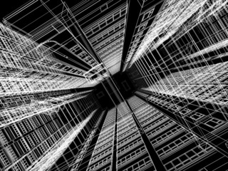 Abstract architectural 3D construction.