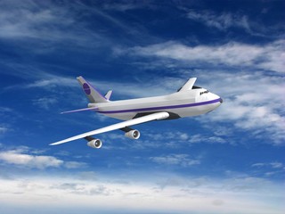 Fototapeta na wymiar latający samolot odrzutowy
