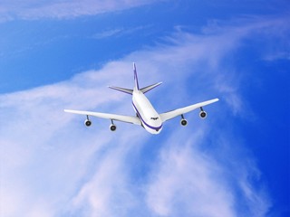 Fototapeta na wymiar latający samolot odrzutowy