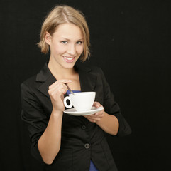 Frau mit Kaffee